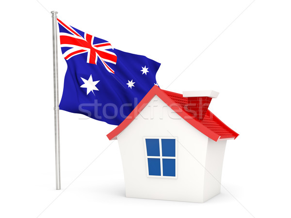 Zdjęcia stock: Domu · banderą · Australia · odizolowany · biały · domu