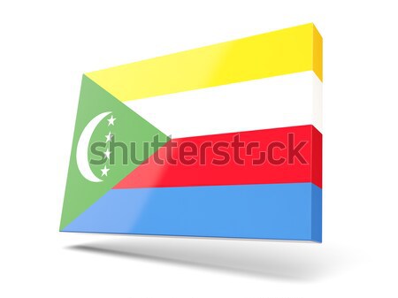 Piazza icona bandiera Comore isolato bianco Foto d'archivio © MikhailMishchenko