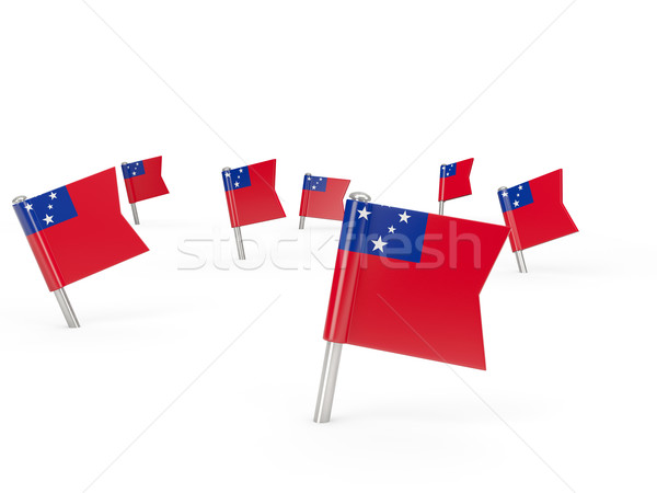 Vierkante vlag Samoa geïsoleerd witte land Stockfoto © MikhailMishchenko