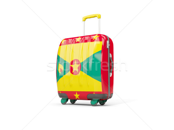 Csomagok zászló bőrönd izolált fehér 3d illusztráció Stock fotó © MikhailMishchenko
