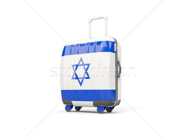 Foto stock: Equipaje · bandera · maleta · aislado · blanco · 3d
