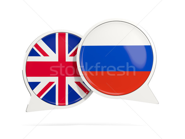 Chat bubbles of UK and Russia isolated on white Stock photo © MikhailMishchenko