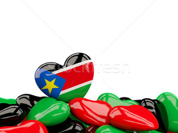 Cuore bandiera meridionale Sudan top cuori Foto d'archivio © MikhailMishchenko