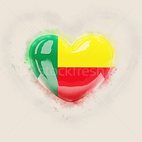 Heart with flag of benin Stock photo © MikhailMishchenko