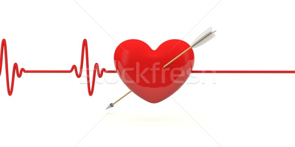 сердце сердцебиение стрелка изолированный белый медицинской Сток-фото © MikhailMishchenko