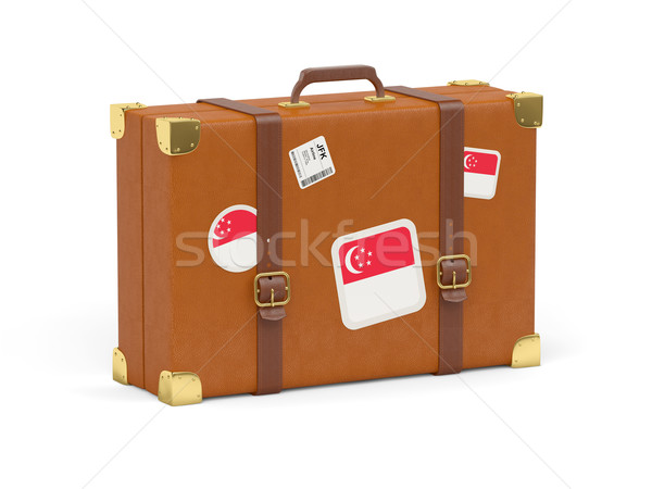 Stock photo: Suitcase with flag of singapore