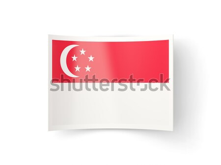 Square metal button with flag of singapore Stock photo © MikhailMishchenko