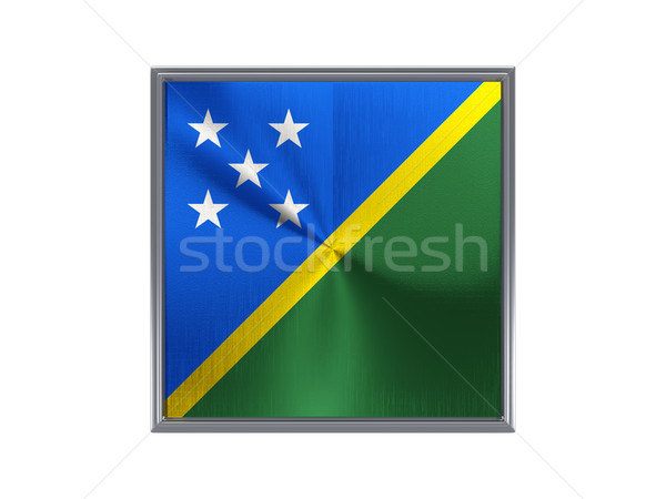 Square metal button with flag of solomon islands Stock photo © MikhailMishchenko