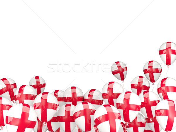 Repülés léggömbök zászló Anglia izolált fehér Stock fotó © MikhailMishchenko