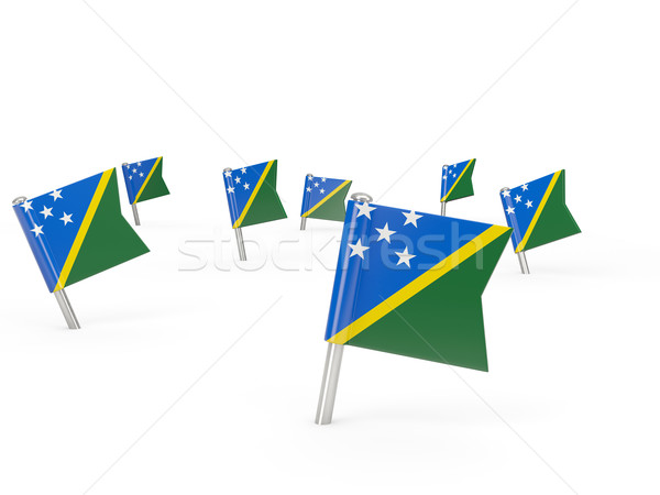 Square pins with flag of solomon islands Stock photo © MikhailMishchenko