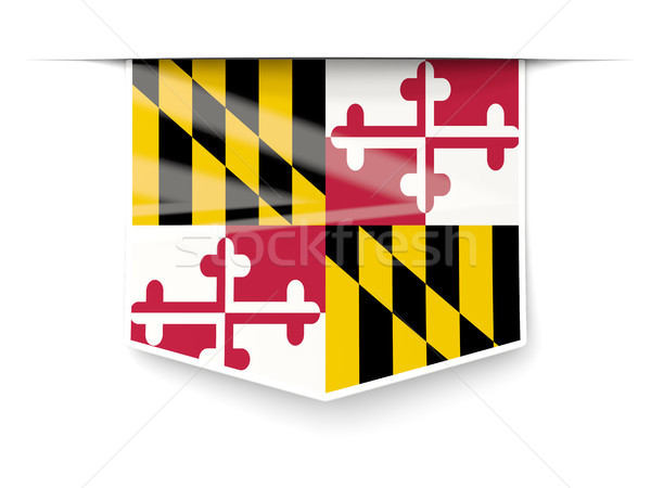 Maryland Flagge Platz Label Schatten Vereinigte Staaten Stock foto © MikhailMishchenko