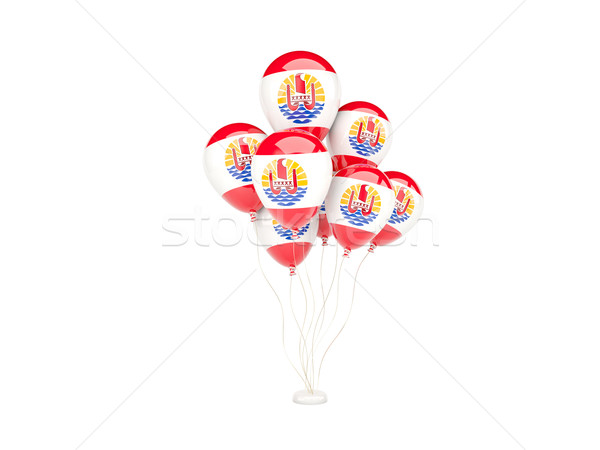 Pływające balony banderą francuski polinezja odizolowany Zdjęcia stock © MikhailMishchenko