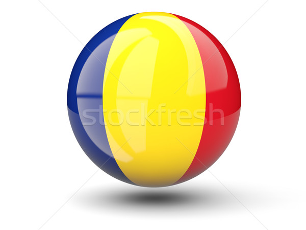 Icono bandera Rumania aislado blanco viaje Foto stock © MikhailMishchenko