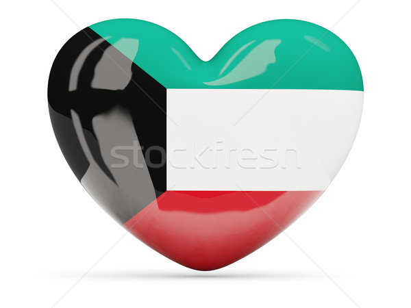 Cuore icona bandiera Kuwait isolato Foto d'archivio © MikhailMishchenko