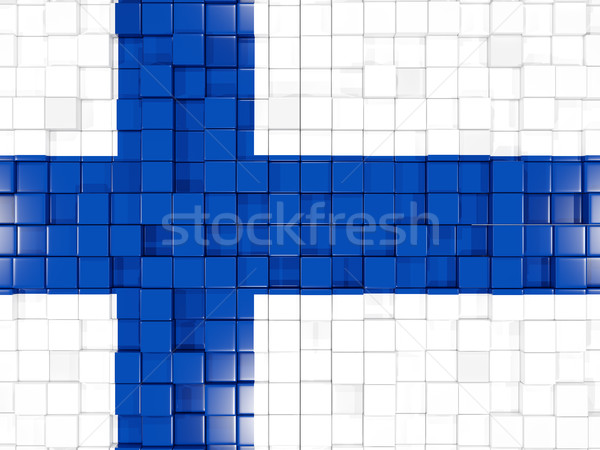 Background with square parts. Flag of finland. 3D illustration Stock photo © MikhailMishchenko