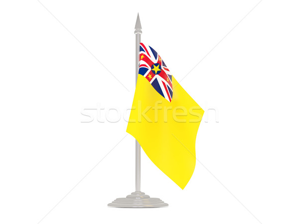 Zászló zászlórúd 3d render izolált fehér Stock fotó © MikhailMishchenko