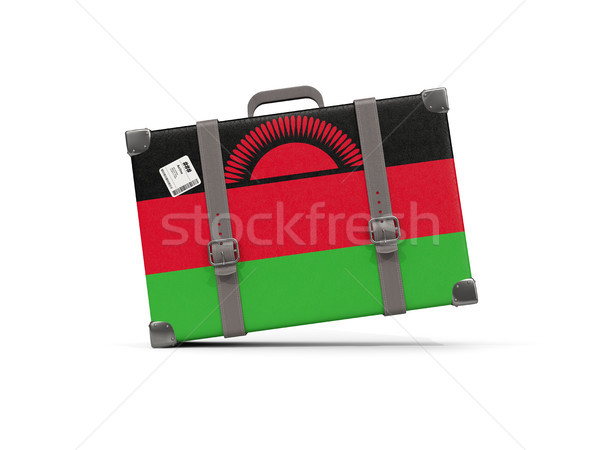 Stock photo: Luggage with flag of malawi. Suitcase isolated on white