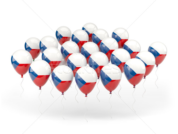 Balony banderą Czechy odizolowany biały kraju Zdjęcia stock © MikhailMishchenko