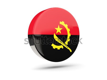Ikon zászló Angola fényes felirat fehér Stock fotó © MikhailMishchenko