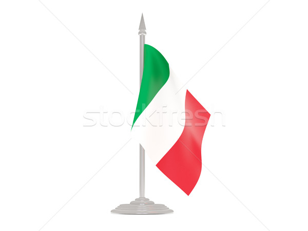 Flag of italy with flagpole. 3d render Stock photo © MikhailMishchenko
