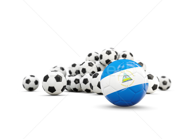 Football with flag of nicaragua isolated on white Stock photo © MikhailMishchenko