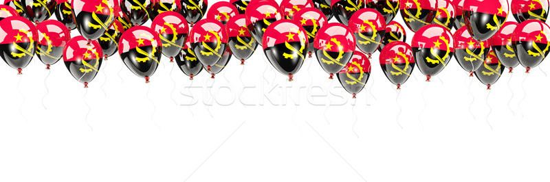 Balões quadro bandeira Angola isolado branco Foto stock © MikhailMishchenko