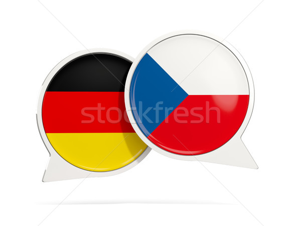 Chat bubbles of Germany and Czech Republic isolated on white Stock photo © MikhailMishchenko