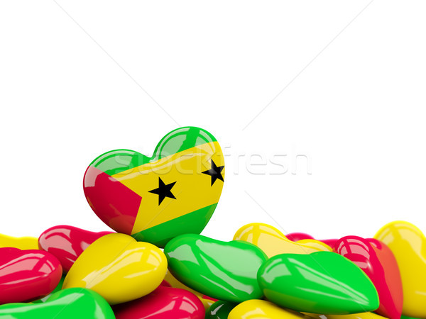 Stock photo: Heart with flag of sao tome and principe