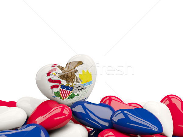 Heart shaped illinois state flag. United states local flags Stock photo © MikhailMishchenko