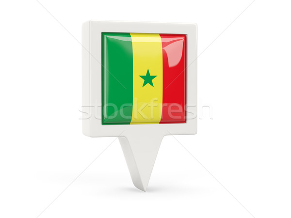Tér zászló ikon Szenegál izolált fehér Stock fotó © MikhailMishchenko