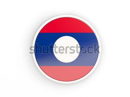 Gomb zászló Laosz fém keret utazás Stock fotó © MikhailMishchenko