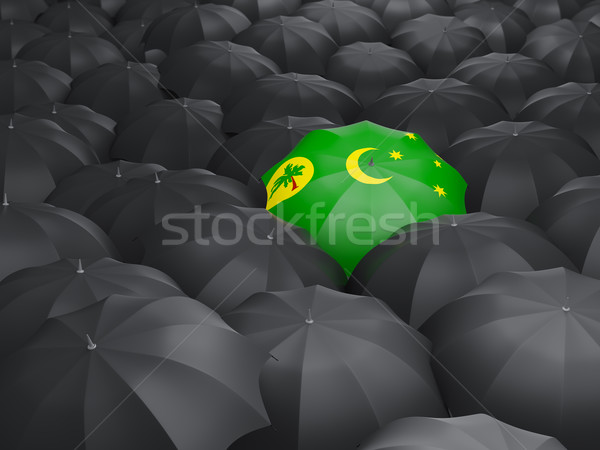 Umbrella with flag of cocos islands Stock photo © MikhailMishchenko