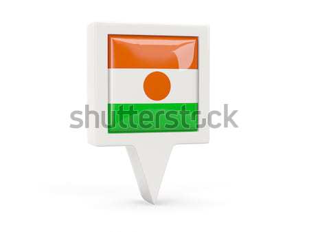 Zdjęcia stock: Placu · metal · przycisk · banderą · Niger · odizolowany