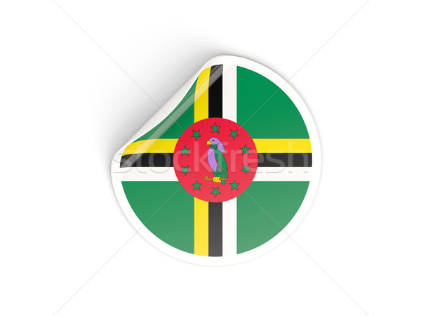 Adesivo bandeira Dominica isolado branco viajar Foto stock © MikhailMishchenko