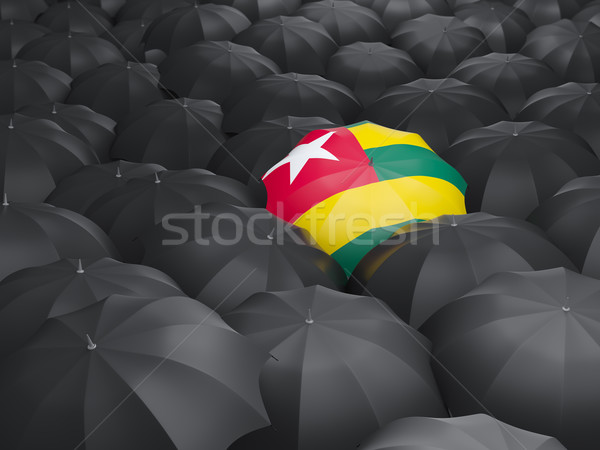 Parasol banderą Togo czarny parasole podróży Zdjęcia stock © MikhailMishchenko