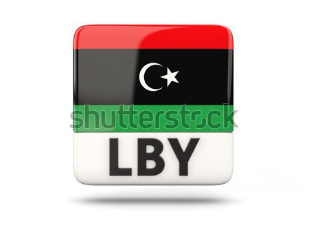 Piazza etichetta bandiera Libia isolato bianco Foto d'archivio © MikhailMishchenko