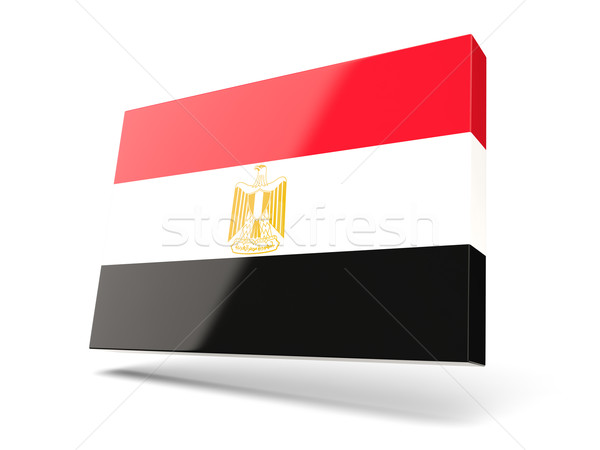 Placu ikona banderą Egipt odizolowany biały Zdjęcia stock © MikhailMishchenko