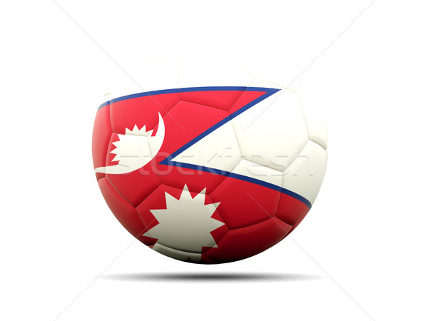 Piłka nożna banderą Nepal 3d ilustracji piłka nożna sportu Zdjęcia stock © MikhailMishchenko