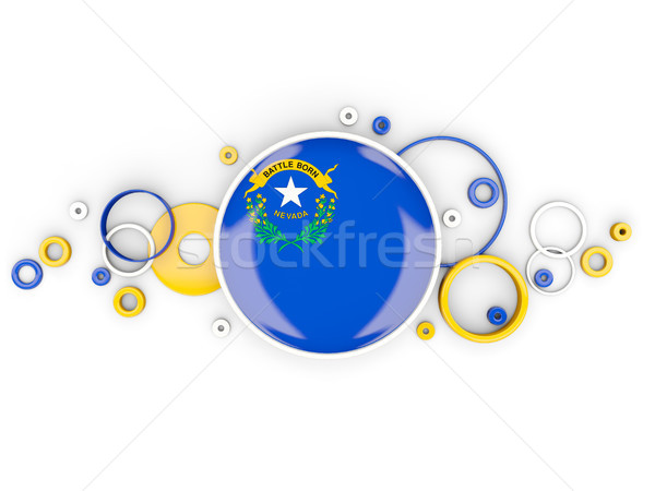 Round flag of nevada with circles pattern. United states local f Stock photo © MikhailMishchenko