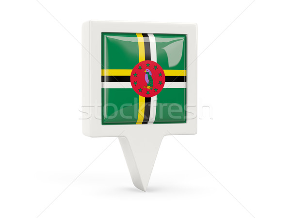 Praça bandeira ícone Dominica isolado branco Foto stock © MikhailMishchenko
