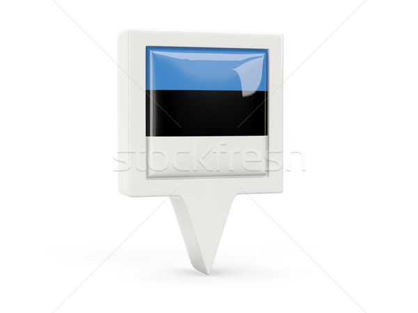 Cuadrados bandera icono Estonia aislado blanco Foto stock © MikhailMishchenko