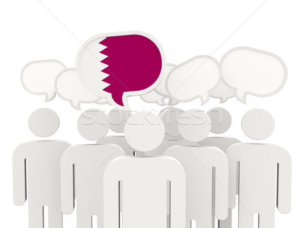 Personas bandera Katar aislado blanco reunión Foto stock © MikhailMishchenko