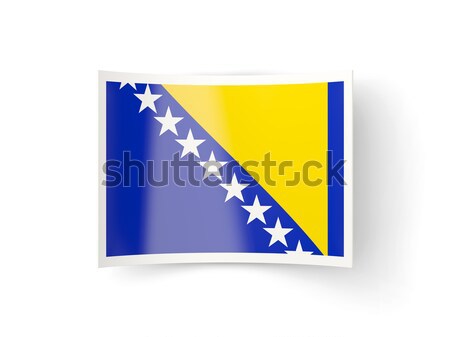 Platz Metall Taste Flagge Bosnien-Herzegowina isoliert Stock foto © MikhailMishchenko