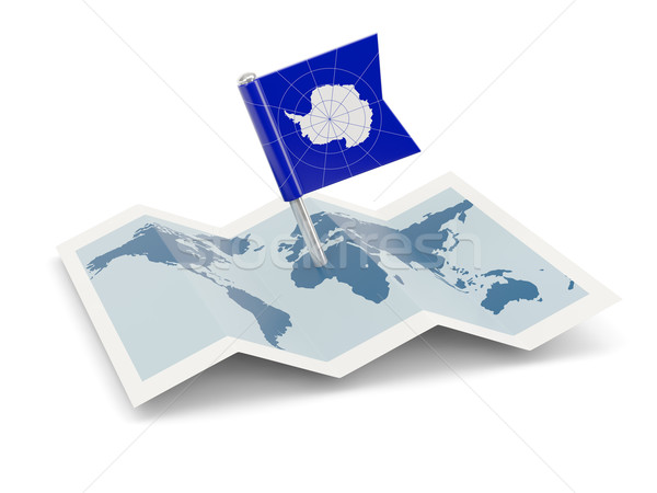 Map with flag of antarctica Stock photo © MikhailMishchenko