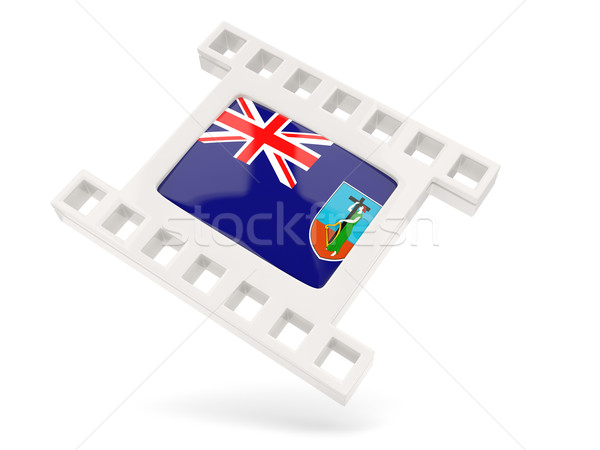 Stock photo: Movie icon with flag of montserrat