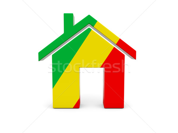 Otthon zászló köztársaság Kongó izolált fehér Stock fotó © MikhailMishchenko