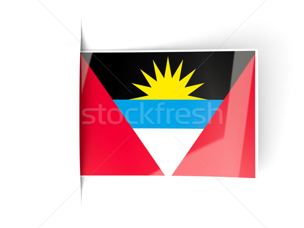 Square label with flag of antigua and barbuda Stock photo © MikhailMishchenko