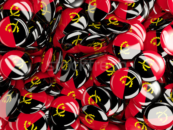 Background with round pins with flag of angola Stock photo © MikhailMishchenko