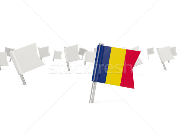 Square pin with flag of chad Stock photo © MikhailMishchenko