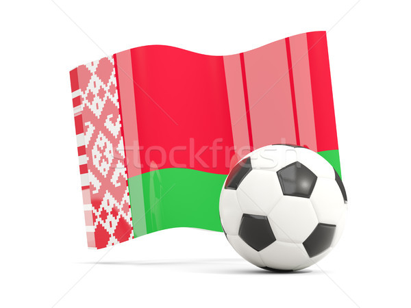 Football with waving flag of belarus isolated on white Stock photo © MikhailMishchenko